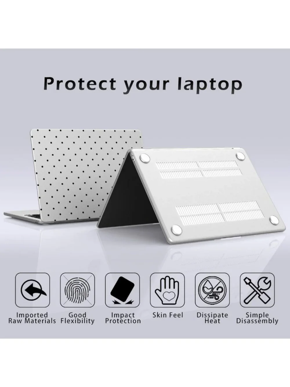 Cute Black Polka Dot Hard Shell Case for MacBook Air 13